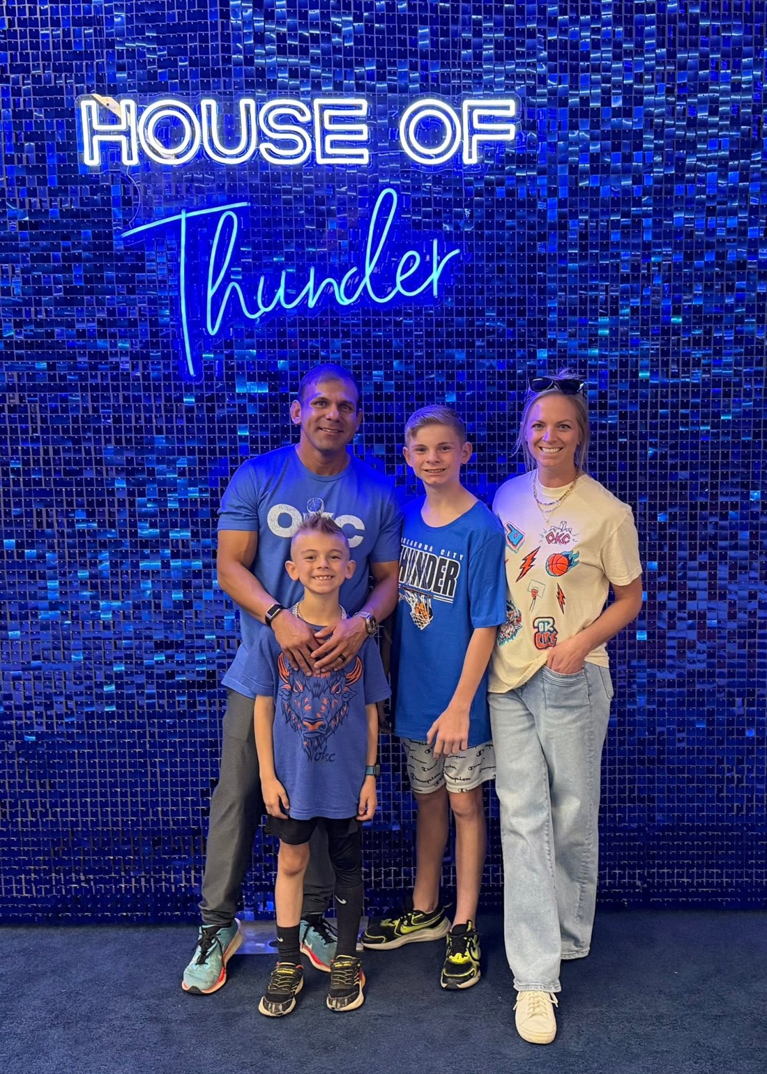 The Rondon family at an Oklahoma City Thunder game